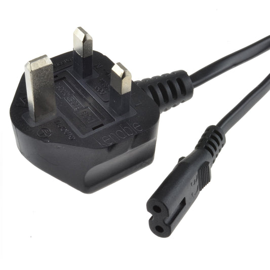 KETELES 1.2 m UK Plug Power Cord to Figure 8 C7 Lead Cable - Black 1.2m