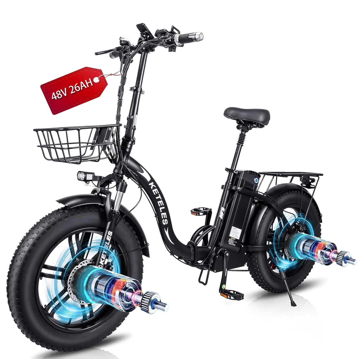 KETELES KF9 2000W 48V 26AH Folding electric bike Dual Motor