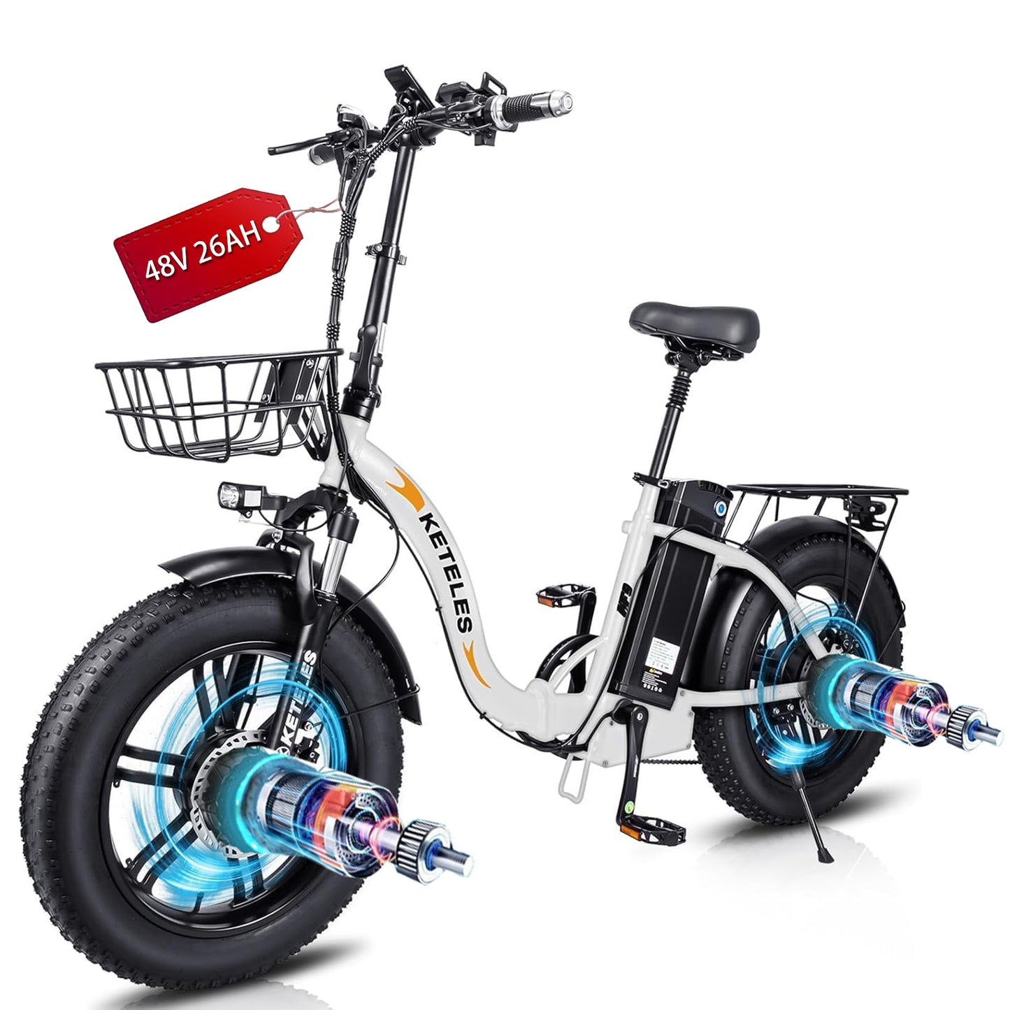 KETELES KF9 2000W 48V 26AH Folding electric bike Dual Motor