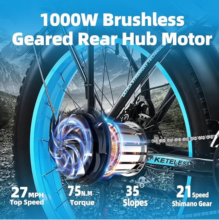 Keteles K800 48V 20AH 1000W Rear Motor Ebike