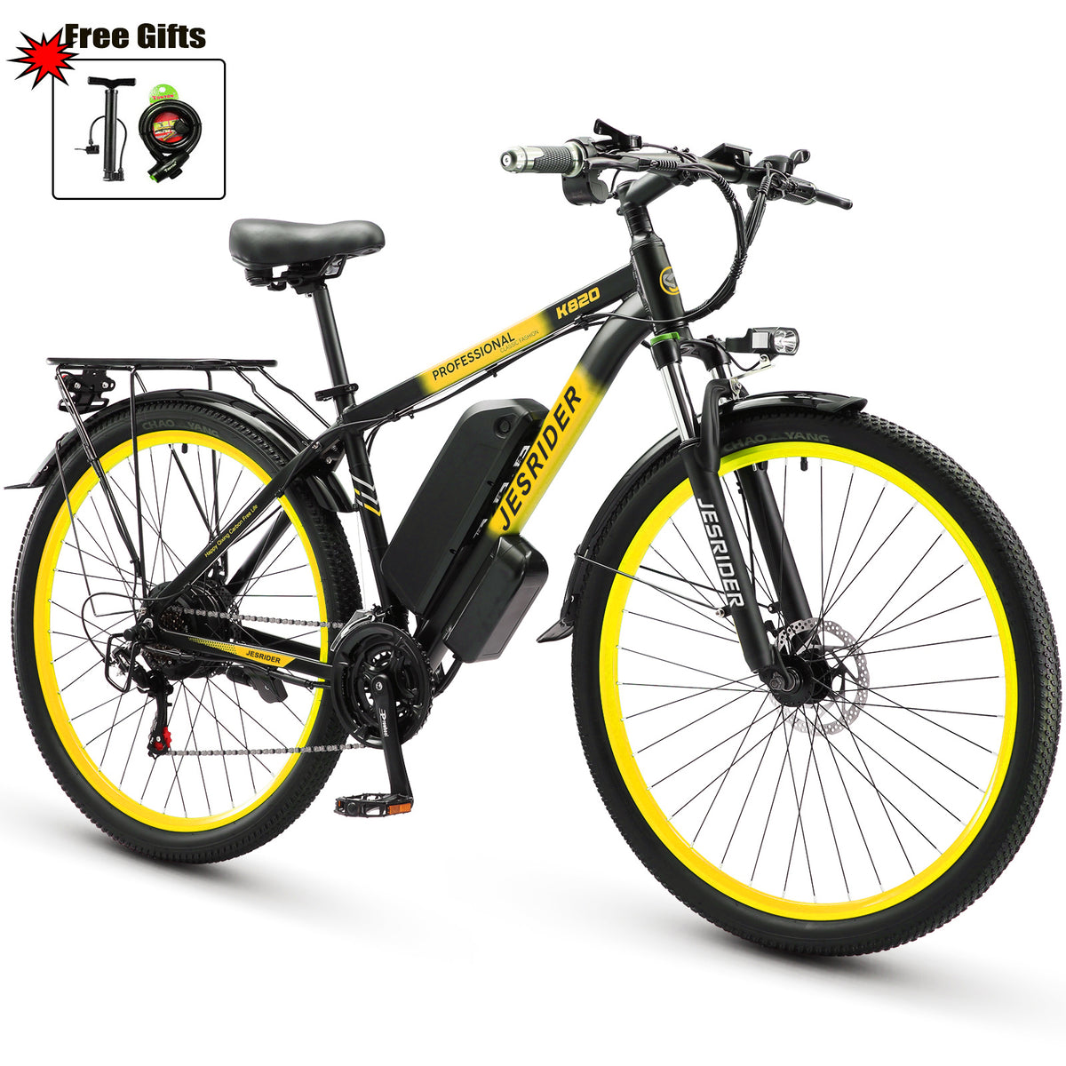 JESRIDER K820 29" Road Electric Bike, 48V 17.5Ah Commuter Ebike for Adults