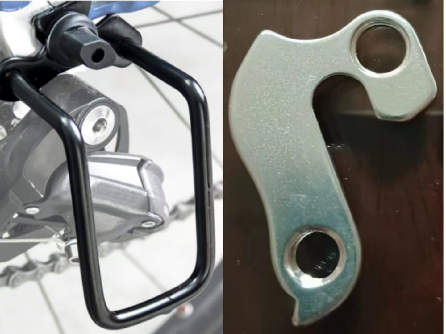 KETELES Frame derailleur hanger with screws + rear derailleur guard