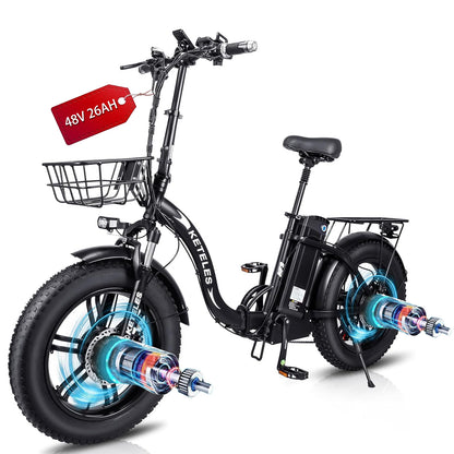 KETELES KF9 2000W 48V 26AH Folding electric bike Dual Motor