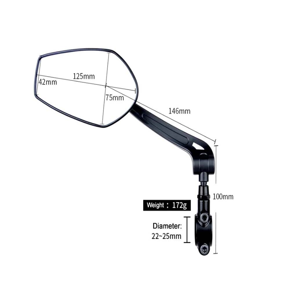 HD Wide Angle Rearview Mirror for Electric Bike