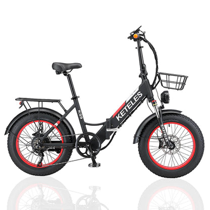 KETELES KS9 Folding Bike 20", 48V/250W Motor, 17.5Ah Battery, Hydraulic Disc Brakes