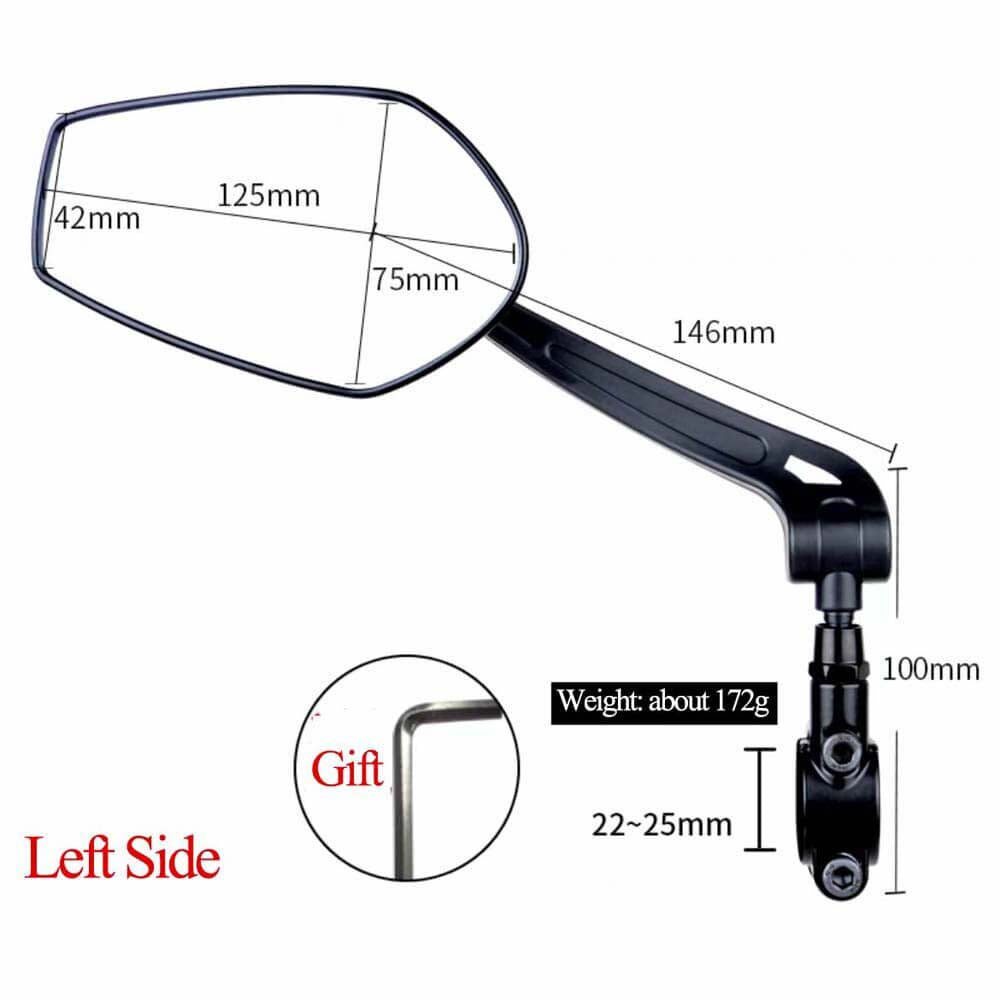 HD Wide Angle Rearview Mirror for Electric Bike